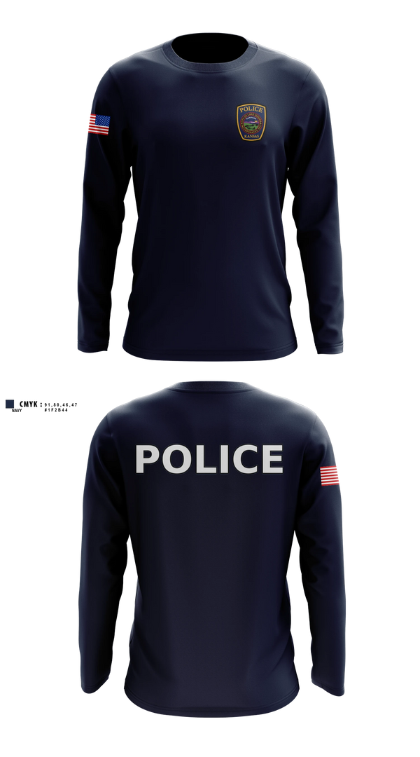 Long Sleeve Performance Shirt, Lake Quivira Police Department, Police, Teamtime, Team time, sublimation, custom sports apparel, team uniforms, spirit wear, spiritwear, sports uniforms, custom shirts, team store, custom team store, fundraiser sports, apparel fundraiser