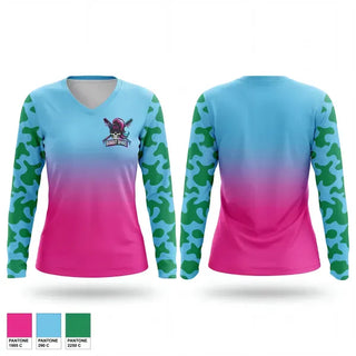 Womens Long Sleeve Vneck Shirt, Dugout divas, Softball, Teamtime, Team time, sublimation, custom sports apparel, team uniforms, spirit wear, spiritwear, sports uniforms, custom shirts, team store, custom team store, fundraiser sports, apparel fundraiser