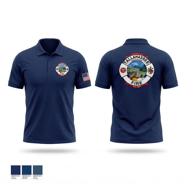 Short Sleeve Performance Polo, Tallahassee fire, Fire Department, Teamtime, Team time, sublimation, custom sports apparel, team uniforms, spirit wear, spiritwear, sports uniforms, custom shirts, team store, custom team store, fundraiser sports, apparel fundraiser