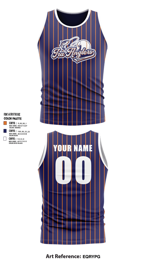 Tank Top, Ira Township Anglers, Baseball, Teamtime, Team time, sublimation, custom sports apparel, team uniforms, spirit wear, spiritwear, sports uniforms, custom shirts, team store, custom team store, fundraiser sports, apparel fundraiser