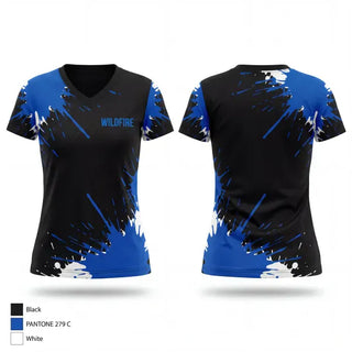 Womens Short Sleeve Vneck Shirt, Wildfire, Women's Volleyball, Teamtime, Team time, sublimation, custom sports apparel, team uniforms, spirit wear, spiritwear, sports uniforms, custom shirts, team store, custom team store, fundraiser sports, apparel fundraiser