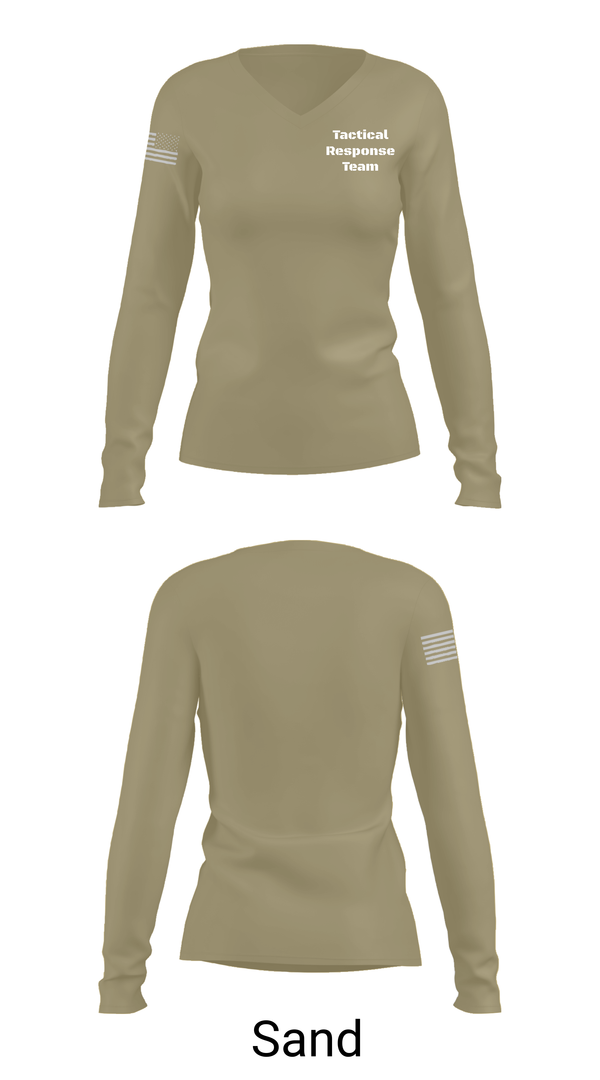 Womens Long Sleeve Vneck Shirt, Tactical Response Team, , Teamtime, Team time, sublimation, custom sports apparel, team uniforms, spirit wear, spiritwear, sports uniforms, custom shirts, team store, custom team store, fundraiser sports, apparel fundraiser