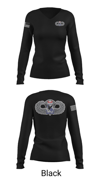 Womens Long Sleeve Vneck Shirt, 1-505th PIR 82nd airborne, Army, Teamtime, Team time, sublimation, custom sports apparel, team uniforms, spirit wear, spiritwear, sports uniforms, custom shirts, team store, custom team store, fundraiser sports, apparel fundraiser