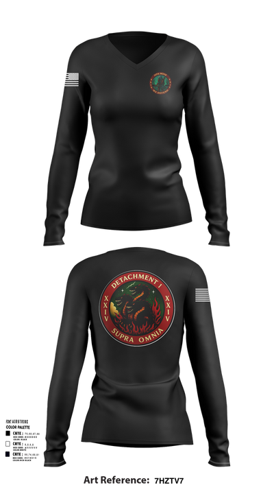 Detachment 1, 24th MDSB 49802931 Women's Long Sleeve V-neck Shirt - 101