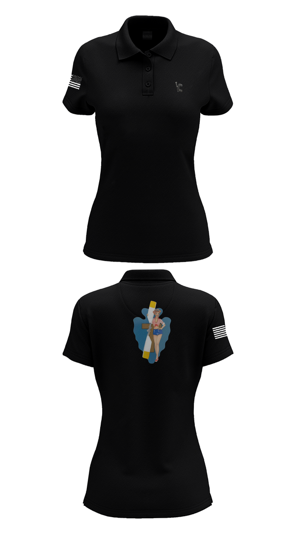 Womens Short Sleeve Performance Polo, B Co 1/114th Maintenance, Army, Teamtime, Team time, sublimation, custom sports apparel, team uniforms, spirit wear, spiritwear, sports uniforms, custom shirts, team store, custom team store, fundraiser sports, apparel fundraiser