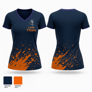 Womens Short Sleeve Vneck Shirt, Lady Titans, Softball, Teamtime, Team time, sublimation, custom sports apparel, team uniforms, spirit wear, spiritwear, sports uniforms, custom shirts, team store, custom team store, fundraiser sports, apparel fundraiser