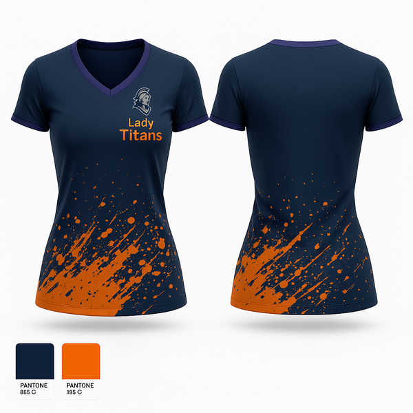 Womens Short Sleeve Vneck Shirt, Lady Titans, Softball, Teamtime, Team time, sublimation, custom sports apparel, team uniforms, spirit wear, spiritwear, sports uniforms, custom shirts, team store, custom team store, fundraiser sports, apparel fundraiser