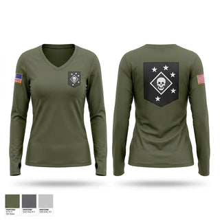 Womens Long Sleeve Vneck Shirt, Amphibous Raid EWTGPAC, Marines, Teamtime, Team time, sublimation, custom sports apparel, team uniforms, spirit wear, spiritwear, sports uniforms, custom shirts, team store, custom team store, fundraiser sports, apparel fundraiser