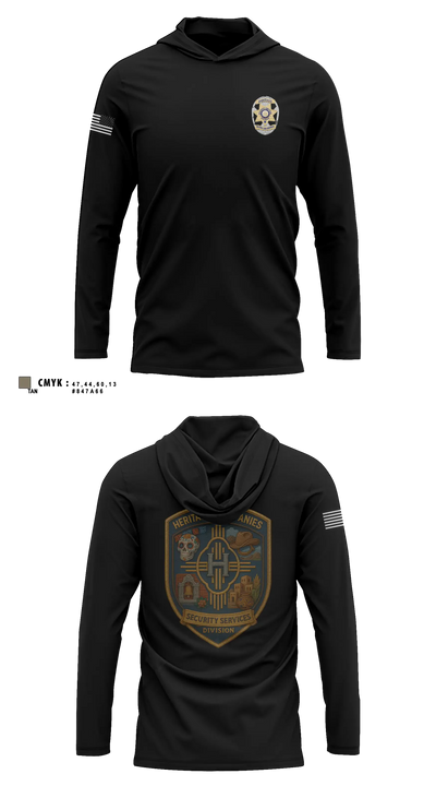 Heritage Companies Security Services Division 74805254 Long Sleeve Hooded Sun Shirt - 25