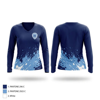 Womens Long Sleeve Vneck Shirt, Musketeers Track Team, Track & Field, Teamtime, Team time, sublimation, custom sports apparel, team uniforms, spirit wear, spiritwear, sports uniforms, custom shirts, team store, custom team store, fundraiser sports, apparel fundraiser