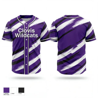 Full Button Baseball Jersey, Clovis wildcats, Baseball, Teamtime, Team time, sublimation, custom sports apparel, team uniforms, spirit wear, spiritwear, sports uniforms, custom shirts, team store, custom team store, fundraiser sports, apparel fundraiser