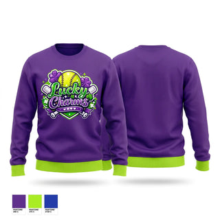 Crew Neck Sweatshirt, Lucky Charms, Softball, Teamtime, Team time, sublimation, custom sports apparel, team uniforms, spirit wear, spiritwear, sports uniforms, custom shirts, team store, custom team store, fundraiser sports, apparel fundraiser