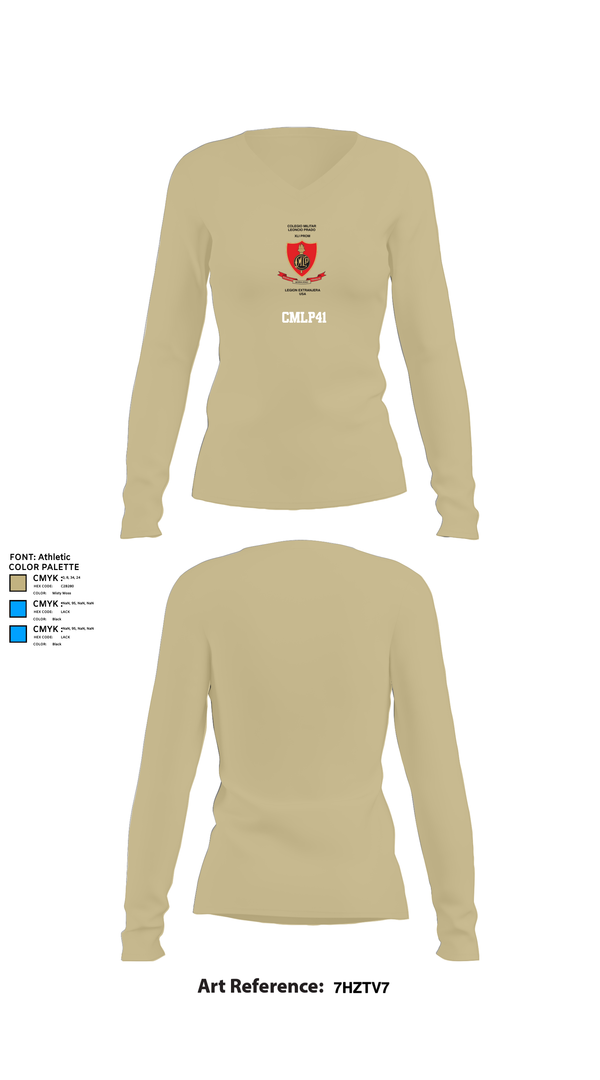 Womens Long Sleeve Vneck Shirt, CMLP41, Army, Teamtime, Team time, sublimation, custom sports apparel, team uniforms, spirit wear, spiritwear, sports uniforms, custom shirts, team store, custom team store, fundraiser sports, apparel fundraiser