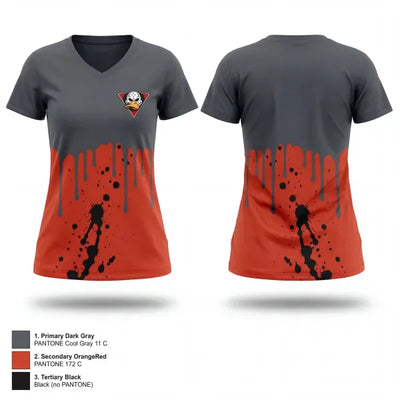 Ducks 32980493 Women's Short Sleeve V-neck Shirt - 1