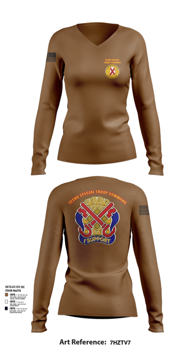 122nd Special Troop Command 82504927 Women's Long Sleeve V-neck Shirt - 24