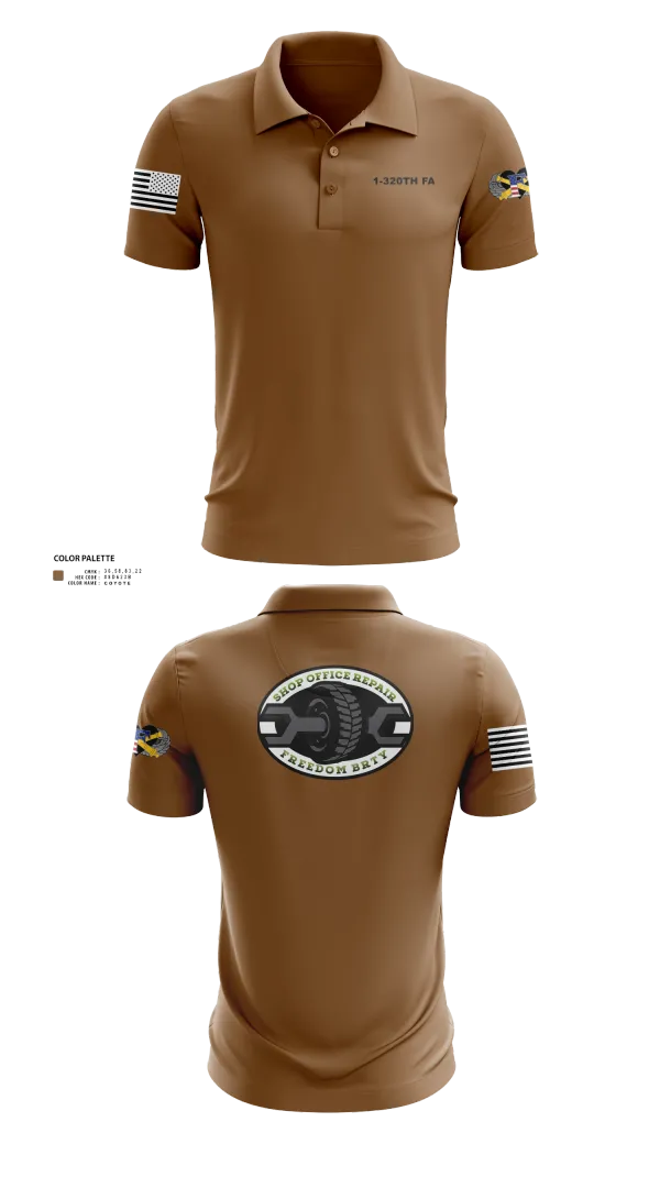 Short Sleeve Performance Polo, 1-320TH FA, Army, Teamtime, Team time, sublimation, custom sports apparel, team uniforms, spirit wear, spiritwear, sports uniforms, custom shirts, team store, custom team store, fundraiser sports, apparel fundraiser