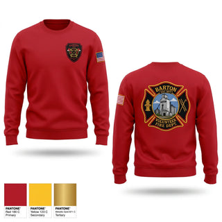 Crew Neck Sweatshirt, Barton Vol. Fire Dept., Fire Department, Teamtime, Team time, sublimation, custom sports apparel, team uniforms, spirit wear, spiritwear, sports uniforms, custom shirts, team store, custom team store, fundraiser sports, apparel fundraiser