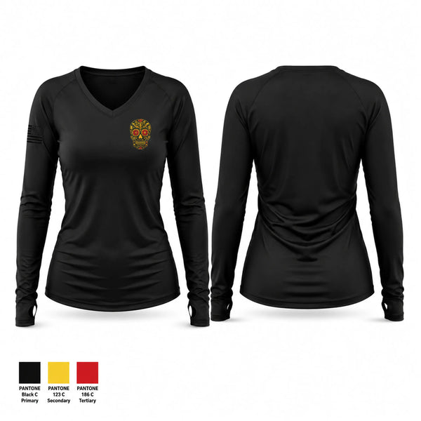 Womens Long Sleeve Vneck Shirt, Air Med 5, EMS/EMT, Teamtime, Team time, sublimation, custom sports apparel, team uniforms, spirit wear, spiritwear, sports uniforms, custom shirts, team store, custom team store, fundraiser sports, apparel fundraiser