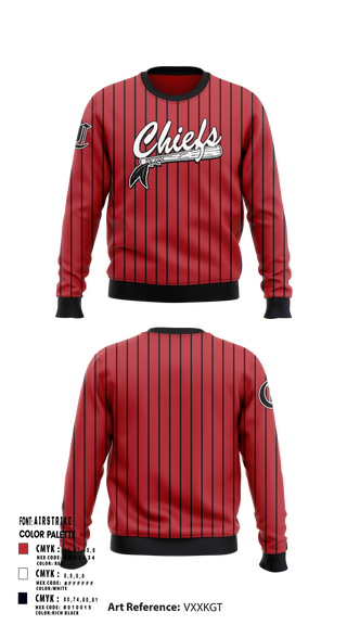 Crew Neck Sweatshirt, Chiefs, Baseball, Teamtime, Team time, sublimation, custom sports apparel, team uniforms, spirit wear, spiritwear, sports uniforms, custom shirts, team store, custom team store, fundraiser sports, apparel fundraiser