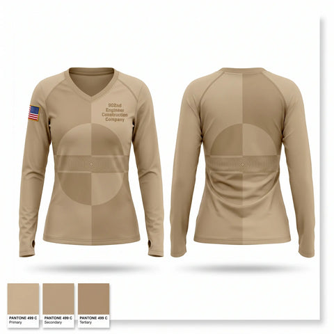 Womens Long Sleeve Vneck Shirt, 902nd Engineer Construction Company, Army, Teamtime, Team time, sublimation, custom sports apparel, team uniforms, spirit wear, spiritwear, sports uniforms, custom shirts, team store, custom team store, fundraiser sports, apparel fundraiser