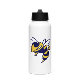 Wynne Yellowjackets 3239649 Stainless Steel Water Bottle with a Straw Lid