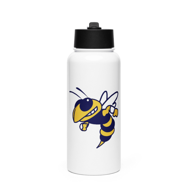 Wynne Yellowjackets 3239649 Stainless Steel Water Bottle with a Straw Lid