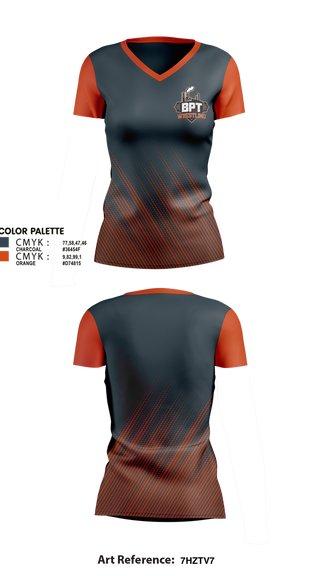 Womens Short Sleeve Vneck Shirt, BPT Wrestling, Wrestling, Teamtime, Team time, sublimation, custom sports apparel, team uniforms, spirit wear, spiritwear, sports uniforms, custom shirts, team store, custom team store, fundraiser sports, apparel fundraiser