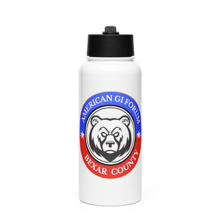 Agif 18486866 Stainless Steel Water Bottle with a Straw Lid