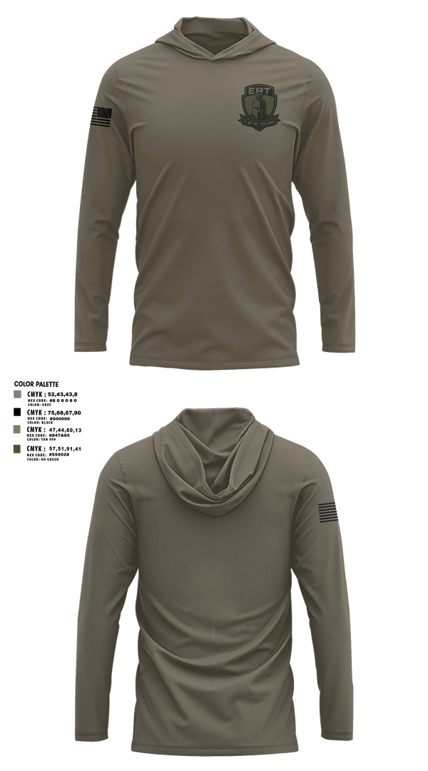 Long Sleeve Performance Shirt with hood, Sheboygan PD ERT, Police, Teamtime, Team time, sublimation, custom sports apparel, team uniforms, spirit wear, spiritwear, sports uniforms, custom shirts, team store, custom team store, fundraiser sports, apparel fundraiser