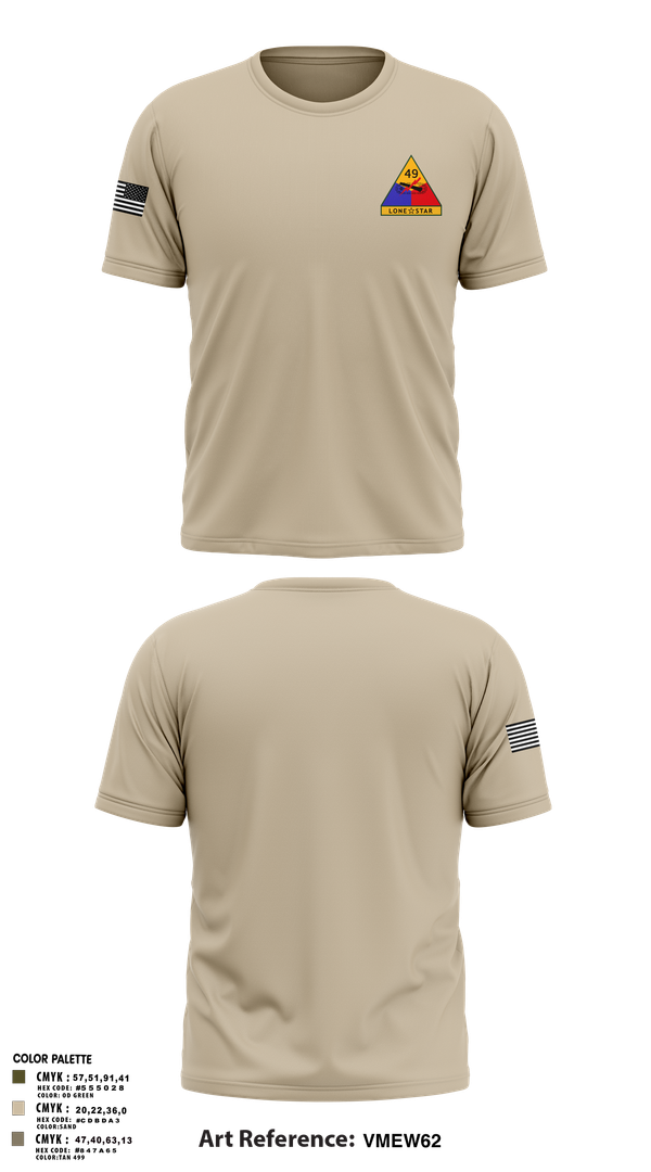 Old School Cotton Feel Shirt, 49th Armored, , Teamtime, Team time, sublimation, custom sports apparel, team uniforms, spirit wear, spiritwear, sports uniforms, custom shirts, team store, custom team store, fundraiser sports, apparel fundraiser
