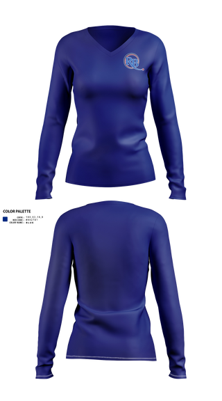 Womens Long Sleeve Vneck Shirt, River Bend Career and technical Center, , Teamtime, Team time, sublimation, custom sports apparel, team uniforms, spirit wear, spiritwear, sports uniforms, custom shirts, team store, custom team store, fundraiser sports, apparel fundraiser