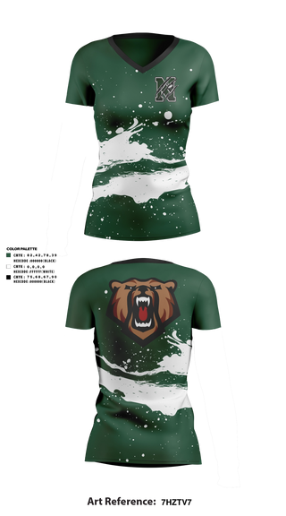 Womens Short Sleeve Vneck Shirt, Norwalk Bears, , Teamtime, Team time, sublimation, custom sports apparel, team uniforms, spirit wear, spiritwear, sports uniforms, custom shirts, team store, custom team store, fundraiser sports, apparel fundraiser
