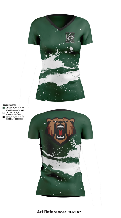 Norwalk Bears Women's Short Sleeve V-neck Shirt - 11