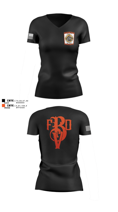 Baptist Valley Volunteer Fire Department  Women's Short Sleeve V-neck Shirt - 1