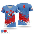 Seaside seagulls Women's Short Sleeve V-neck Shirt - 1