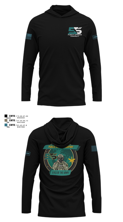 55th Public Affairs Company 94025288 Long Sleeve Performance Shirt with hood - 3