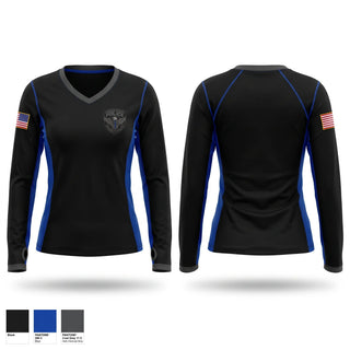 Womens Long Sleeve Vneck Shirt, Garfield Heights Police, Police, Teamtime, Team time, sublimation, custom sports apparel, team uniforms, spirit wear, spiritwear, sports uniforms, custom shirts, team store, custom team store, fundraiser sports, apparel fundraiser
