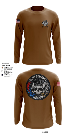 Long Sleeve Performance Shirt, ECHO COMPANY, 3-60TH IN, Army, Teamtime, Team time, sublimation, custom sports apparel, team uniforms, spirit wear, spiritwear, sports uniforms, custom shirts, team store, custom team store, fundraiser sports, apparel fundraiser