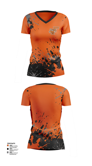Womens Short Sleeve Vneck Shirt, Fisher Bunnies, Cross Country, Teamtime, Team time, sublimation, custom sports apparel, team uniforms, spirit wear, spiritwear, sports uniforms, custom shirts, team store, custom team store, fundraiser sports, apparel fundraiser