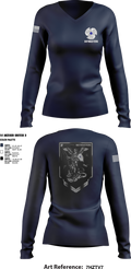 1-222 Aviation Regiment Women's Long Sleeve V-neck Shirt - 9