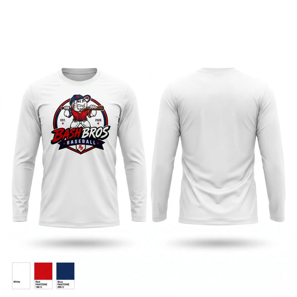 Long Sleeve Performance Shirt, Bash Bros, Baseball, Teamtime, Team time, sublimation, custom sports apparel, team uniforms, spirit wear, spiritwear, sports uniforms, custom shirts, team store, custom team store, fundraiser sports, apparel fundraiser