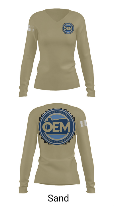Oregon Emergency Management 48984222 Women's Long Sleeve V-neck Shirt - 92
