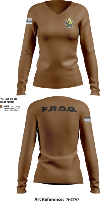 Womens Long Sleeve Vneck Shirt, Fire Rescue Operations Group, Fire Department, Teamtime, Team time, sublimation, custom sports apparel, team uniforms, spirit wear, spiritwear, sports uniforms, custom shirts, team store, custom team store, fundraiser sports, apparel fundraiser