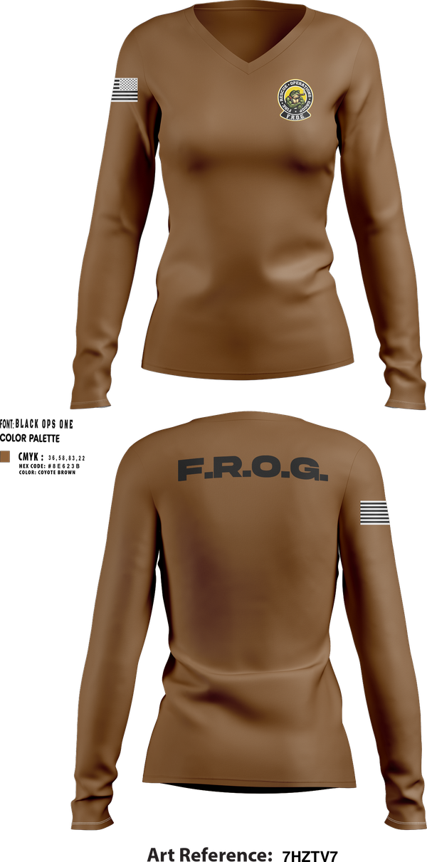 Womens Long Sleeve Vneck Shirt, Fire Rescue Operations Group, Fire Department, Teamtime, Team time, sublimation, custom sports apparel, team uniforms, spirit wear, spiritwear, sports uniforms, custom shirts, team store, custom team store, fundraiser sports, apparel fundraiser