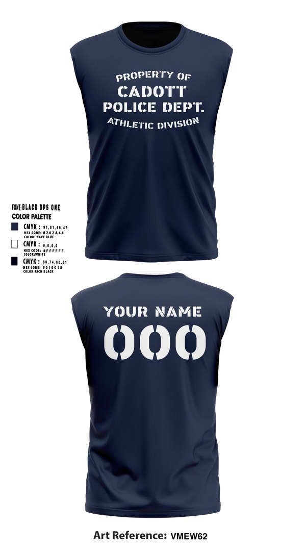 Sleeveless Performance Shirt, Cadott Police Department, Police, Teamtime, Team time, sublimation, custom sports apparel, team uniforms, spirit wear, spiritwear, sports uniforms, custom shirts, team store, custom team store, fundraiser sports, apparel fundraiser