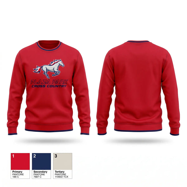 Crew Neck Sweatshirt, Plaza Park Pacers, Cross Country, Teamtime, Team time, sublimation, custom sports apparel, team uniforms, spirit wear, spiritwear, sports uniforms, custom shirts, team store, custom team store, fundraiser sports, apparel fundraiser