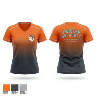 Womens Short Sleeve Vneck Shirt, Chalker High School Baseball, Baseball, Teamtime, Team time, sublimation, custom sports apparel, team uniforms, spirit wear, spiritwear, sports uniforms, custom shirts, team store, custom team store, fundraiser sports, apparel fundraiser