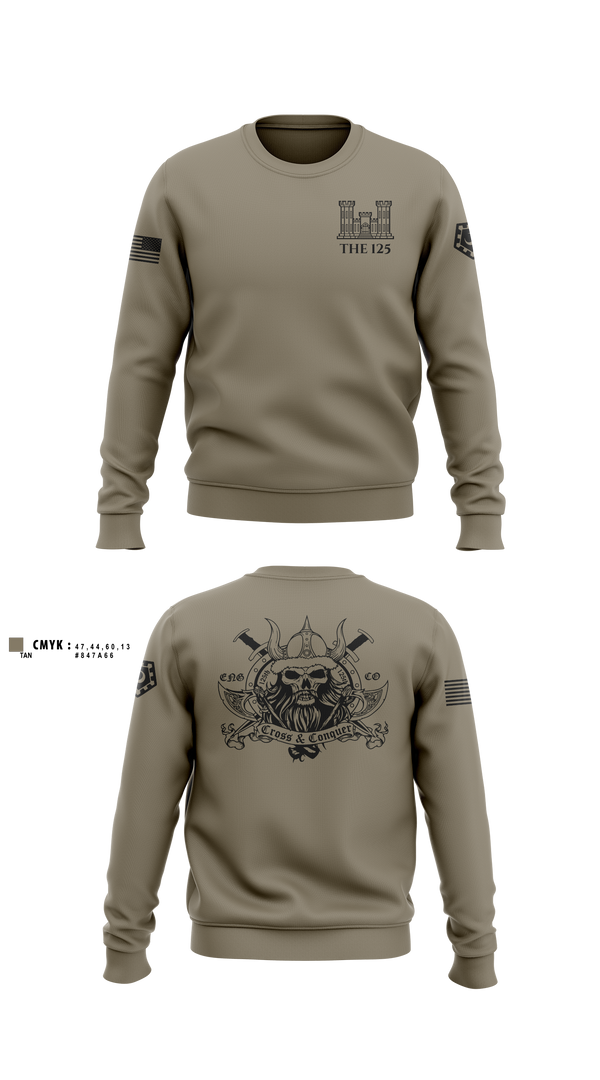Crew Neck Sweatshirt, 125 ENGINEER COMPANY, National Guard, Teamtime, Team time, sublimation, custom sports apparel, team uniforms, spirit wear, spiritwear, sports uniforms, custom shirts, team store, custom team store, fundraiser sports, apparel fundraiser