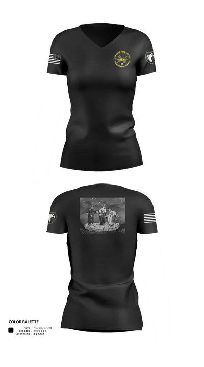 5th ANGLICO 31012573 Women's Short Sleeve V-neck Shirt - 21
