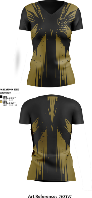 Womens Short Sleeve Vneck Shirt, Salina High School Cheer, Cheer, Teamtime, Team time, sublimation, custom sports apparel, team uniforms, spirit wear, spiritwear, sports uniforms, custom shirts, team store, custom team store, fundraiser sports, apparel fundraiser